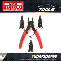 Toledo Circlip Plier Set 4 x Tips Straight 1.2 1.5mm 45 x 1.5mm 90 x 1.5mm