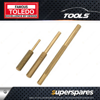 Toledo 3pc of Brass Pin and Drift Punch Set - Non Sparking Marring