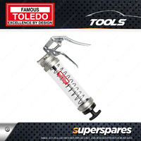 Toledo Clear Canister Grease Gun - Pistol Type 450g Steel extension 100mm