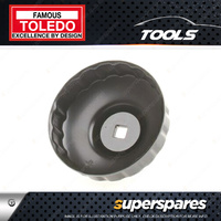 Toledo Oil Filter Cup Wrench - 96mm 18 Flutes Alloy steel - Black