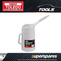 Toledo 5L/5 quart Oil Measuring Container Clip Lid - Dual scale litres & quarts