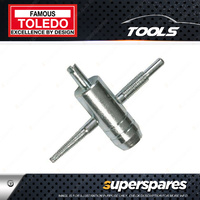 Toledo 4 Way Tyre Valve Remover for standard valve - 34 x 49 x 15mm