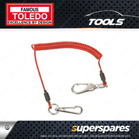 Toledo Security Spring Hook Safety Lanyard S/S coil PU coated- 1kg 1400mm Length