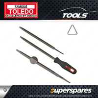 Toledo 200mm Extra Slim Taper Saw File with Handle - Second Cut Carded Pack