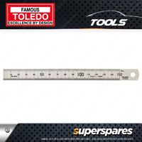 Toledo Stainless Steel Single Sided Metric Rule - 150mm Length Ruller