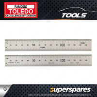 Toledo Stainless Steel Double Sided Metric Rule - 150mm Numerical Marking 1