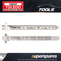 Toledo Pocket Clip Double Sided Metric Rule - 150mm Length Ruller