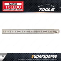 Toledo Stainless Steel Single Sided Metric Rule - 300mm Length Ruller