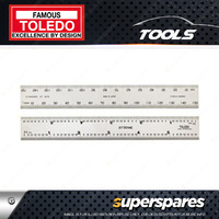 Toledo Stainless Steel Double Sided Metric & Imperial Rule - 150mm Marking 3