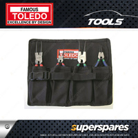 Toledo 4pc of Circlip Plier Tool Roll - 2 x Internal & 2 x External