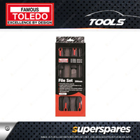 Toledo 4pcs of File Set Bastard Cut - 200mm Inc round half round flat & square