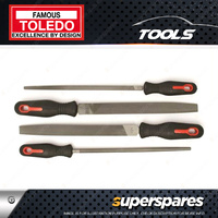 Toledo Automotive File 4pc Set 2nd Cut Round Half Round Square and Bastard Cut