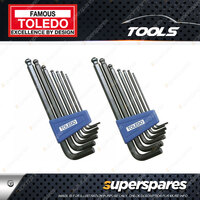 Toledo Allen Key Set Ball Point Hex SAE & Allen Key Set Ball Point Hex Metric