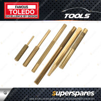 Toledo 6pc of Brass Pin and Drift Punch Set - Non Sparking Marring