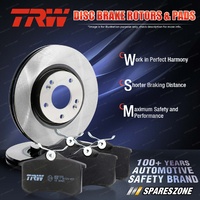 Front TRW Disc Rotors + Brake Pads for Alfa Romeo Mito 955AX G1A M1A R11 1.4L