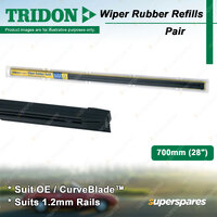 2 x Tridon Rubber Wiper Refills 28" for Jeep Grand Cherokee WK 3.0L 6.2L 2017-ON