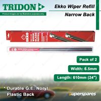 2x Tridon Ekko Wiper Refill 24" for Chrysler Crossfire Pt Cruiser 2.0L 2.4L 3.2L