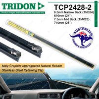 2x Tridon Plastic Wiper Refills for Hyundai Santa Fe CM Sonata Trajet Tucson