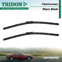 2 x Tridon FlexConnect Wiper Blade for Hyundai i30 i45 YF IQNIQ Sonata Veloster