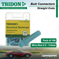 Tridon Butt Connectors - Straight Ends Blue Wire Size 2.5 - 3.0mm 100 pcs