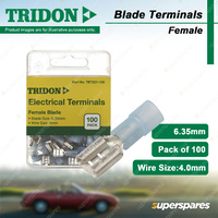 Tridon Electrical Terminals - Female Blade 6.35mm Blue Wire Size 4.0mm 100 pcs