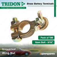 Tridon Brass Battery Terminals Wing Nut Universal 8mm Bolt (5/16") Box of 100