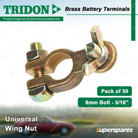 Tridon Brass Battery Terminals Wing Nut Universal 8mm Bolt (5/16") Box of 50