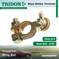 Tridon Brass Battery Terminals Wing Nut Universal 8mm Bolt (5/16") Box of 6