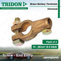 Tridon Brass Battery Terminals Screw - End Entry Universal(U) 15-50mm2 Pack of 2