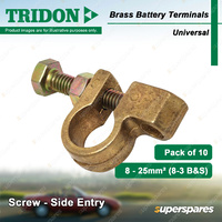 Tridon Brass Battery Terminals Screw - Side Entry Universal 8-25mm2 Pack of 10