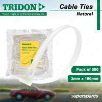 Tridon Nylon Cable Ties Natural 3mm x 100mm Pack of 500 High Quality