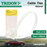 Tridon Nylon Cable Ties Natural 5mm x 400mm Pack of 25 High Quality