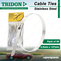 Tridon Stainless Steel Cable Ties 4.5mm x 127mm Pack of 50 High Quality