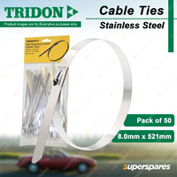 Tridon Stainless Steel Cable Ties 8.0mm x 521mm Pack of 50 High Quality