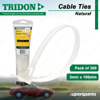 Tridon Natural Cable Ties Combo Pack 3mm x 100mm Pack of 300 High Quality