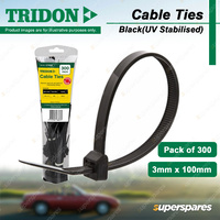 Tridon Black Cable Ties Combo Pack 3mm x 100mm Pack of 300 High Quality