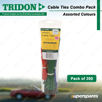 Tridon Toothpaste Tube Cable Ties Combo Pack - Assorted Colours Pack of 200