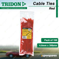 Tridon Red Nylon Cable Ties 4.8mm x 300mm Pack of 100 High Quality