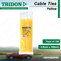 Tridon Yellow Nylon Cable Ties 4.8mm x 300mm Pack of 100 High Quality