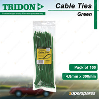 Tridon Green Nylon Cable Ties 4.8mm x 300mm Pack of 100 High Quality