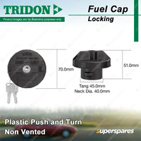 Tridon Locking Fuel Cap Plastic 40.0mm for Daihatsu Sirion M301 1.3L 4cyl 64kW