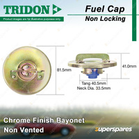 Tridon Non Locking Fuel Cap Chrome Finish Bayonet 33.5mm for Subaru Brumby AS