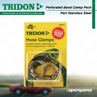 Tridon HS Series Hose Clamps Vehicle Handy Pack Perforated Part Stainless Steel