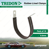 Tridon Rubber-Lined Hose Clamps 9.5mm Zinc Plated Carbon Steel Pack of 10