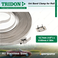 Tridon Uni Band Clamp for Roll 12.7mm x 0.65mm x 30m All Stainless Steel