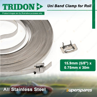 Tridon Uni Band Clamp for Roll 15.9mm x 0.75mm x 30m All Stainless Steel