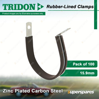 Tridon Rubber-Lined Hose Clamps 15.9mm Zinc Plated Carbon Steel 100pcs