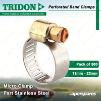 Tridon Perforated Band Micro Hose Clamps 11mm - 22mm Part Stainless 500pcs