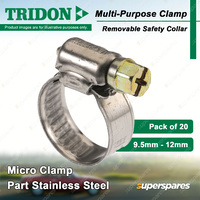 Tridon Multi-Purpose Micro Hose Clamps 9.5 - 12mm Part Stainless Pack of 2 x 10