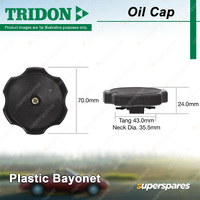 Tridon Plastic Bayonet Oil Cap 35.5mm for Nissan Patrol G60 MK MQ GQ W160 Cube